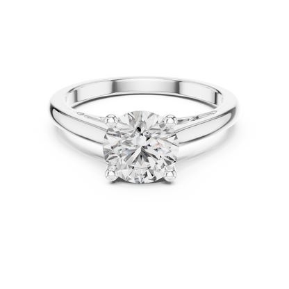 1.50CtSeraphiel Round Pure Sol Ring — Classic 4-Prong • Elegant High Dome Profile - Gift for Her