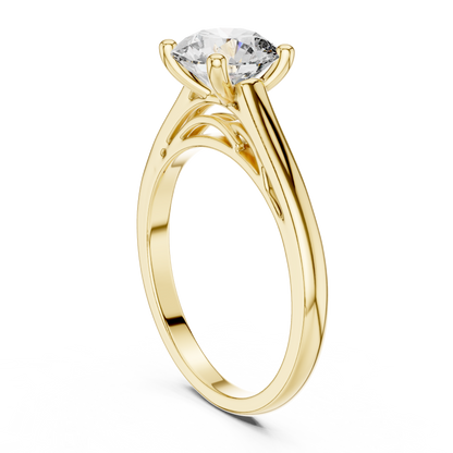 1.50CtSeraphiel Round Pure Sol Ring — Classic 4-Prong • Elegant High Dome Profile - Gift for Her