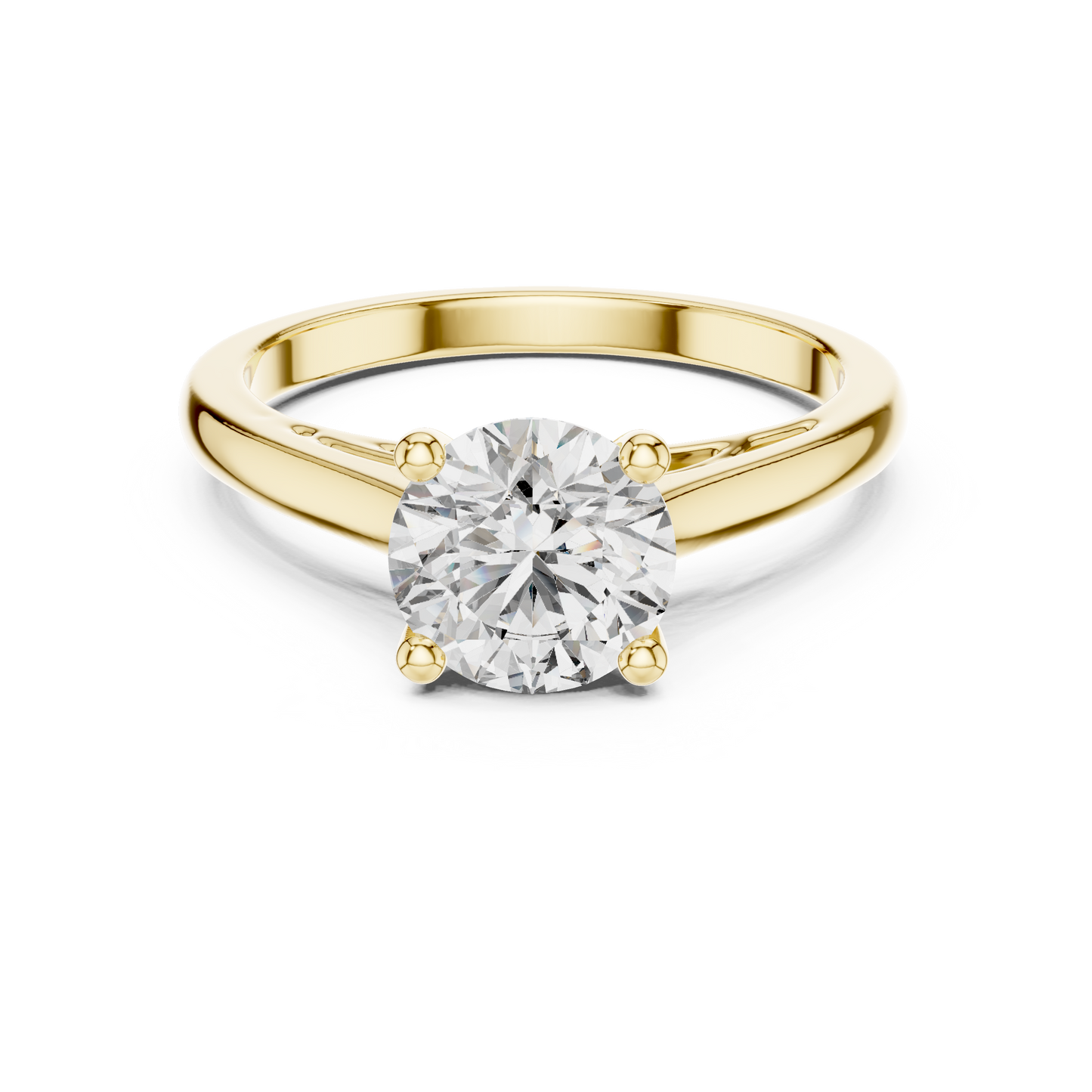 1.50CtSeraphiel Round Pure Sol Ring — Classic 4-Prong • Elegant High Dome Profile - Gift for Her