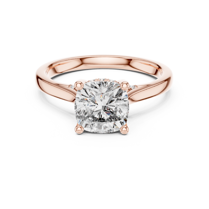 2.00CtEterna Cushion Fire Stone — Luxury Cathedral Solitaire with Diamond Underscroll - Gift For fiancée