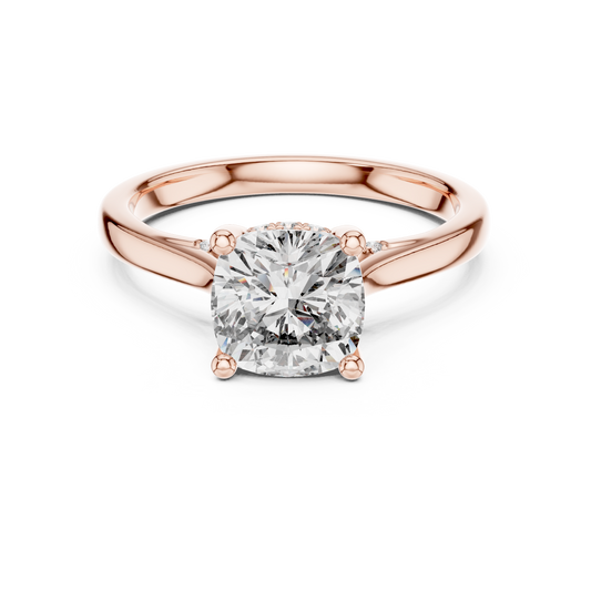 2.00CtEterna Cushion Fire Stone — Luxury Cathedral Solitaire with Diamond Underscroll - Gift For fiancée