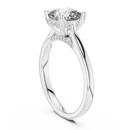 2.00CtEterna Cushion Fire Stone — Luxury Cathedral Solitaire with Diamond Underscroll - Gift For fiancée