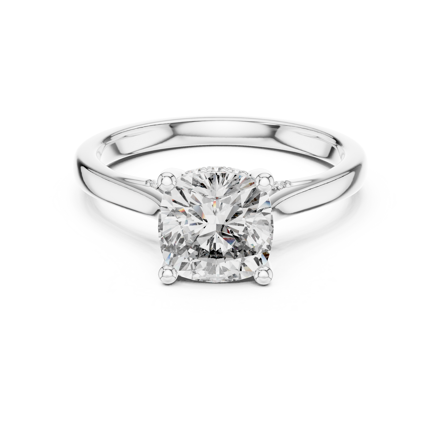 2.00CtEterna Cushion Fire Stone — Luxury Cathedral Solitaire with Diamond Underscroll - Gift For fiancée