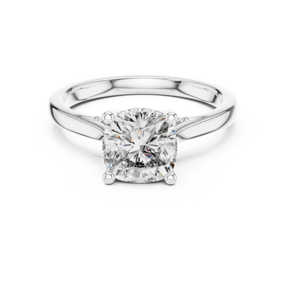 2.00CtEterna Cushion Fire Stone — Luxury Cathedral Solitaire with Diamond Underscroll - Gift For fiancée