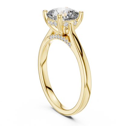 2.00CtEterna Cushion Fire Stone — Luxury Cathedral Solitaire with Diamond Underscroll - Gift For fiancée