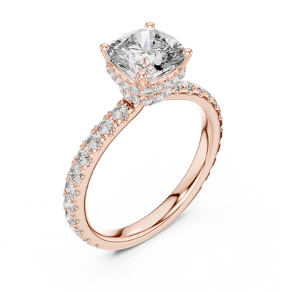 1.50Ct Crown Light Cushion Solitaire • Hidden Halo Lift • Artisan Micro-Pavé • Modern Heirloom Engagement Ring”