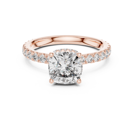 1.50Ct Crown Light Cushion Solitaire • Hidden Halo Lift • Artisan Micro-Pavé • Modern Heirloom Engagement Ring”