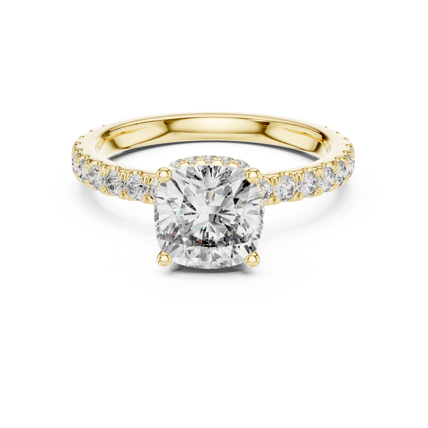 1.50Ct Crown Light Cushion Solitaire • Hidden Halo Lift • Artisan Micro-Pavé • Modern Heirloom Engagement Ring”