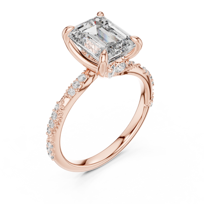 2.50Ct Golden Emerald Illusion Ring • High-Clarity Center Stone • Vogue-Inspired Engagement