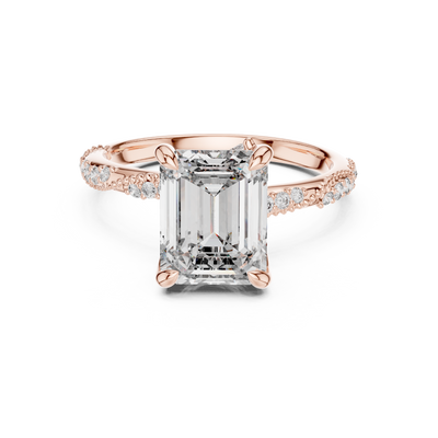 2.50Ct Silver Emerald Illusion Ring • High-Clarity Center Stone • Vogue-Inspired Engagement