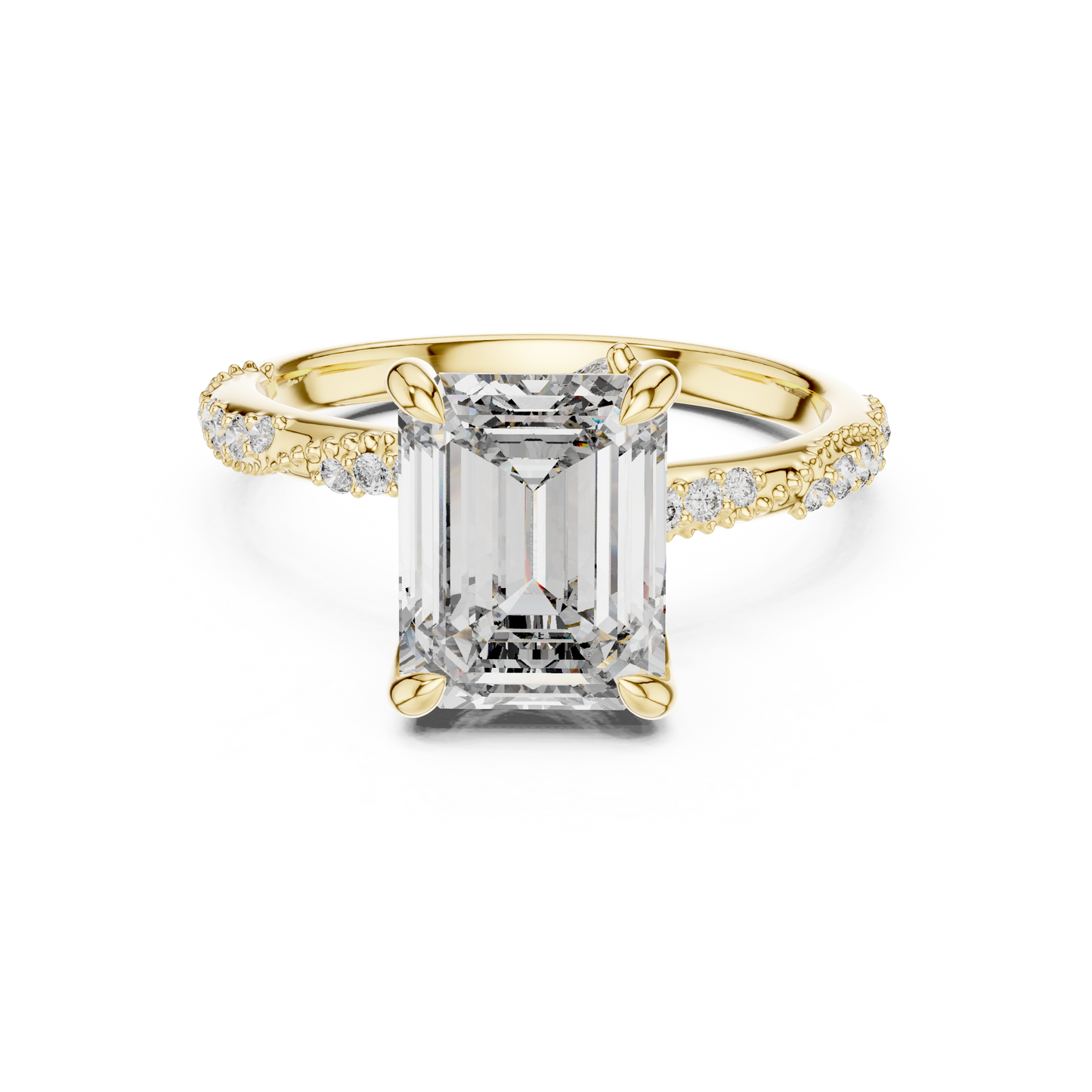 2.50Ct Golden Emerald Illusion Ring • High-Clarity Center Stone • Vogue-Inspired Engagement