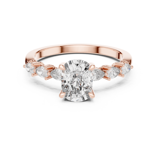 2.00Ct Prestige Cushion Cut Ring • Pear Side Luxury Stones • Handcrafted Aristocratic Jewelry For Her