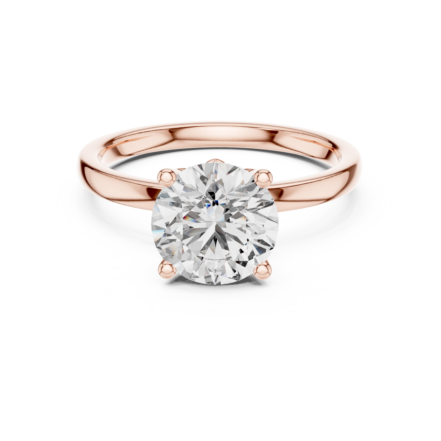 2.00CtSeraphic Petal Solitaire – Ethereal Round Lab Diamond, Hidden Floral Basket, Luxury Gold Engagement Ring