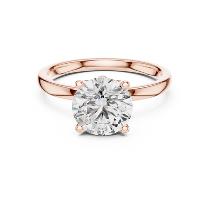2.00CtSeraphic Petal Solitaire – Ethereal Round Lab Diamond, Hidden Floral Basket, Luxury Gold Engagement Ring