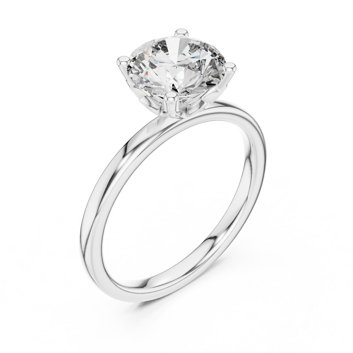 2.00CtSeraphic Petal Solitaire – Ethereal Round Lab Diamond, Hidden Floral Basket, Luxury Gold Engagement Ring