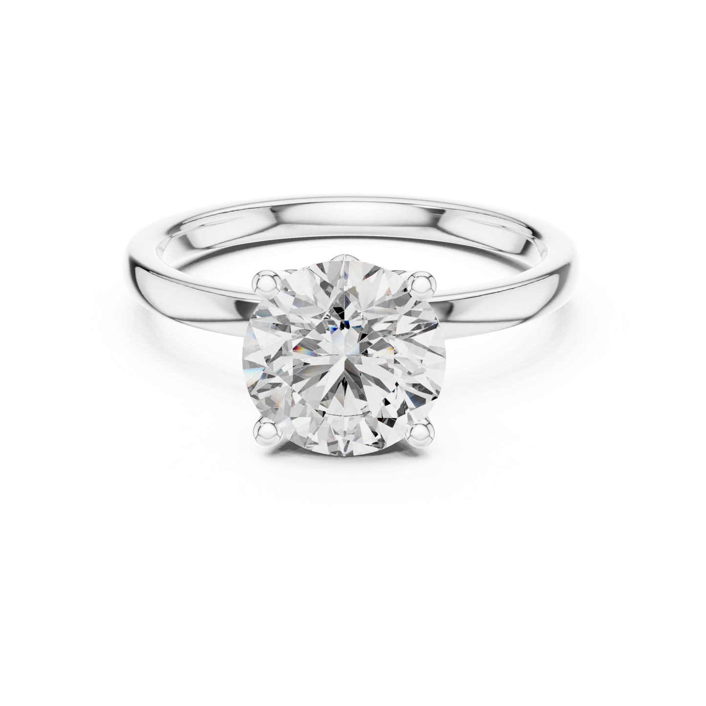 2.00CtSeraphic Petal Solitaire – Ethereal Round Lab Diamond, Hidden Floral Basket, Luxury Gold Engagement Ring