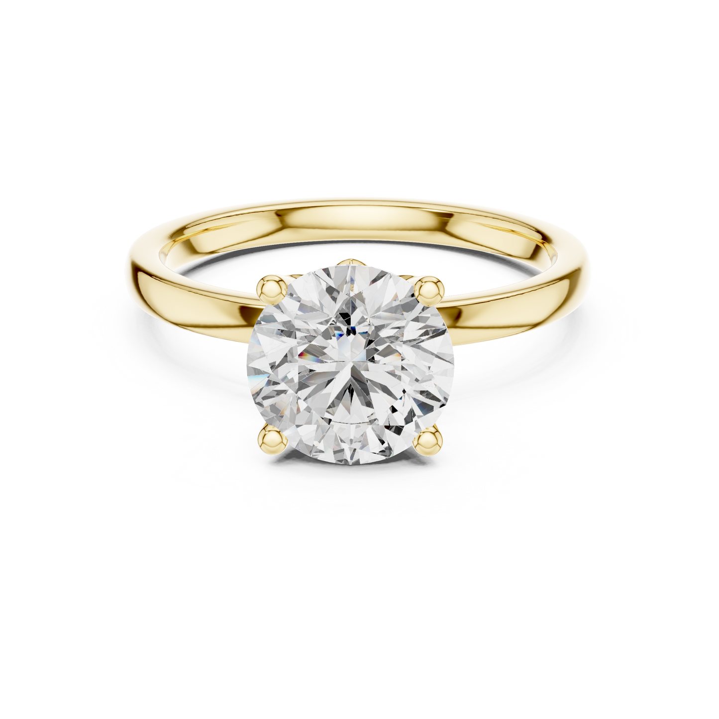2.00CtSeraphic Petal Solitaire – Ethereal Round Lab Diamond, Hidden Floral Basket, Luxury Gold Engagement Ring