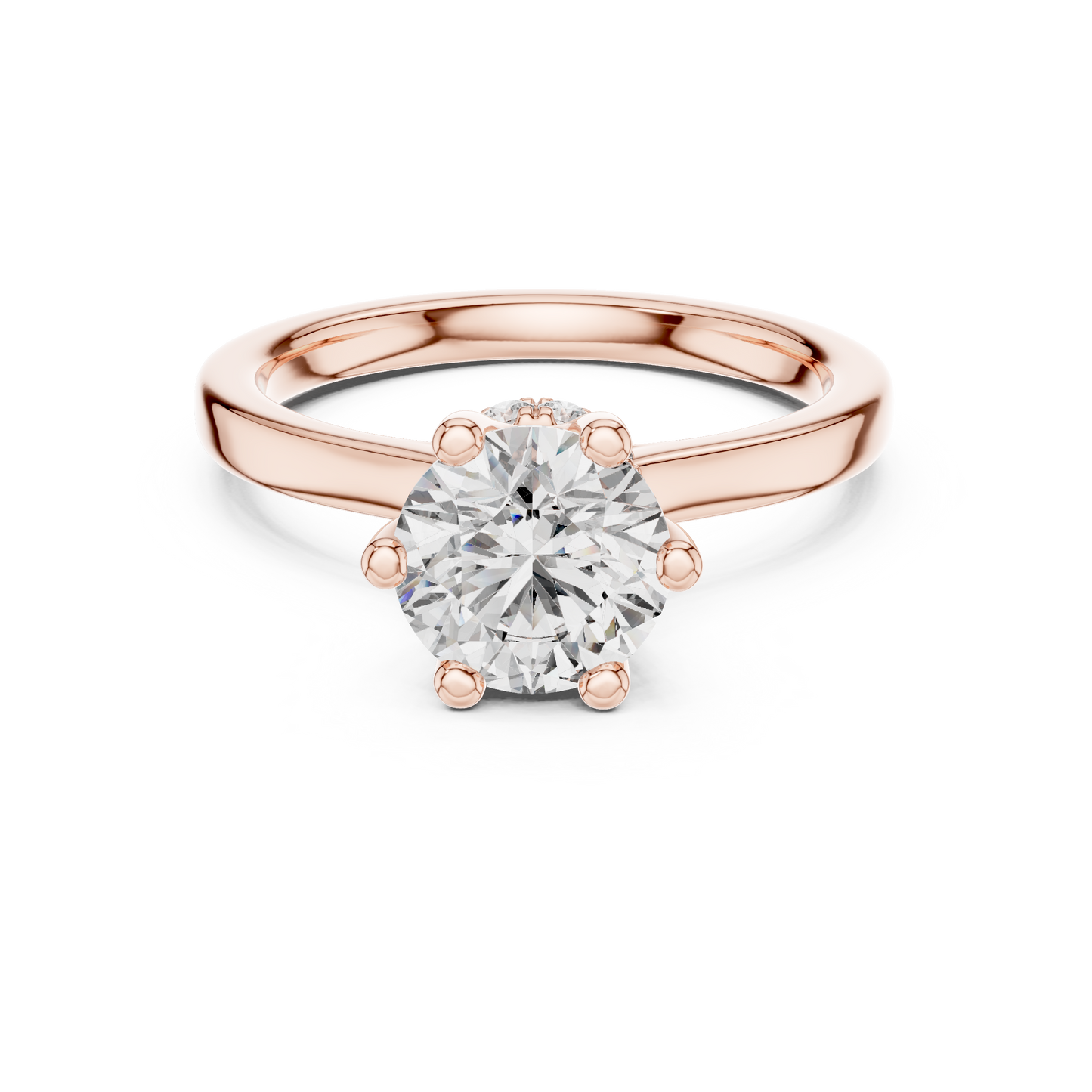 1.50Ct Celestial Bloom Round  Hidden Halo Solitaire Ring – 6-Prong Round Lab Diamond Engagement