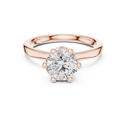 1.50Ct Celestial Bloom Round  Hidden Halo Solitaire Ring – 6-Prong Round Lab Diamond Engagement