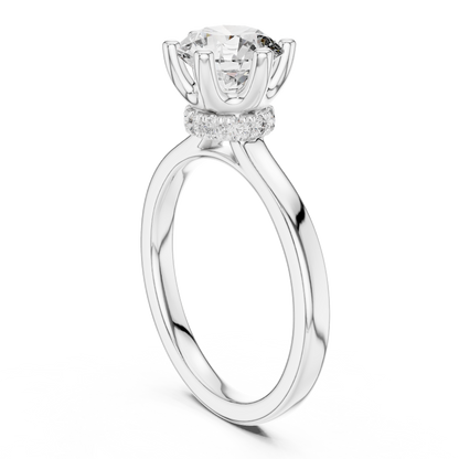 1.50Ct Celestial Bloom Round  Hidden Halo Solitaire Ring – 6-Prong Round Lab Diamond Engagement
