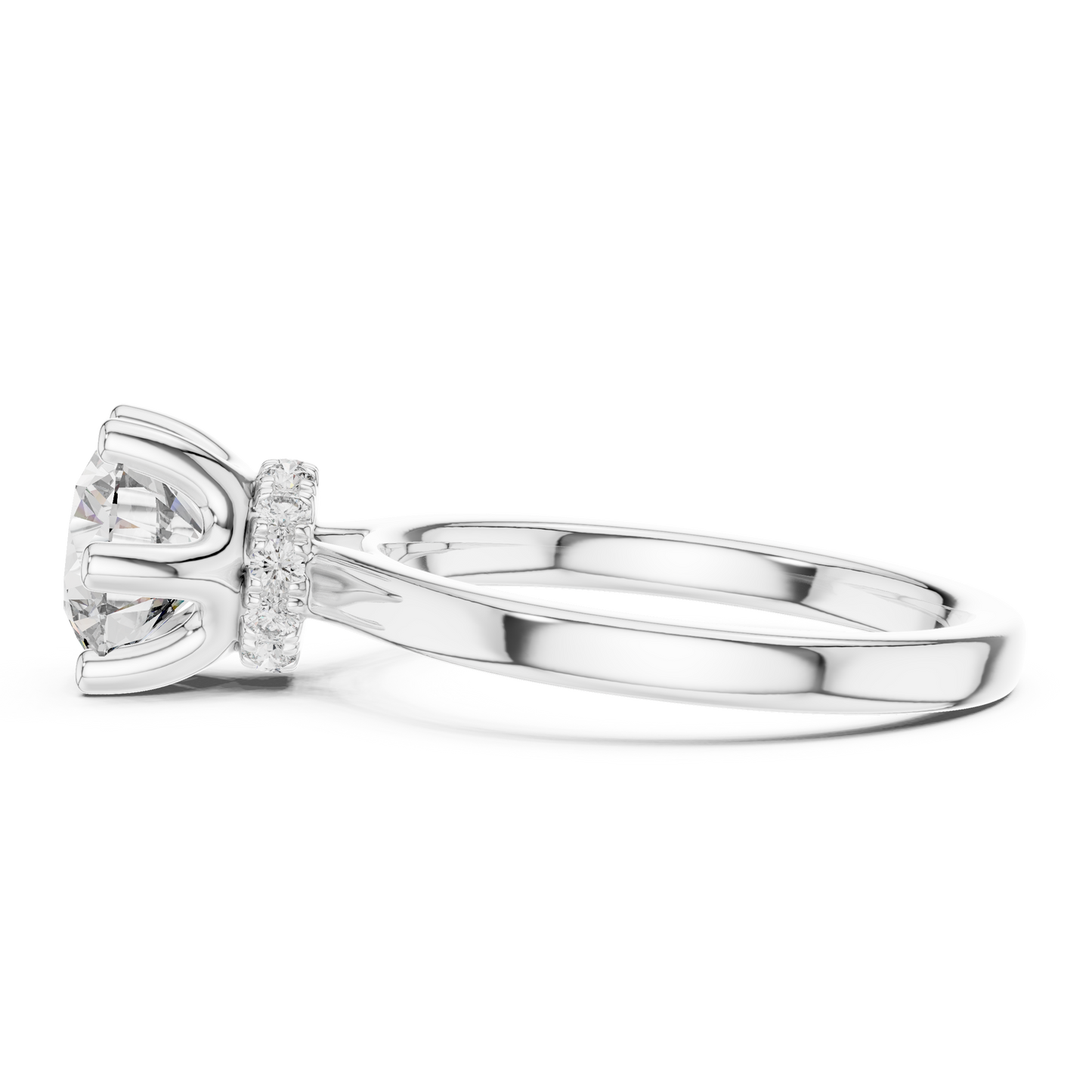 1.50Ct Celestial Bloom Round  Hidden Halo Solitaire Ring – 6-Prong Round Lab Diamond Engagement