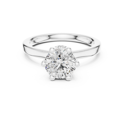 1.50Ct Celestial Bloom Round  Hidden Halo Solitaire Ring – 6-Prong Round Lab Diamond Engagement