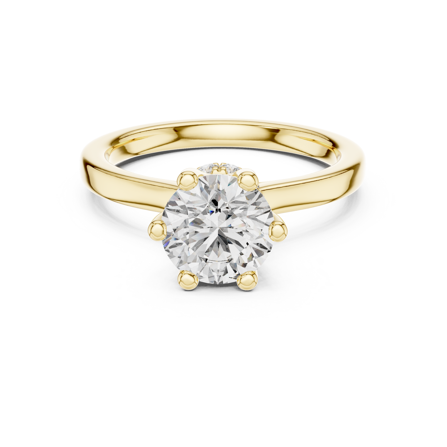1.50Ct Celestial Bloom Round  Hidden Halo Solitaire Ring – 6-Prong Round Lab Diamond Engagement