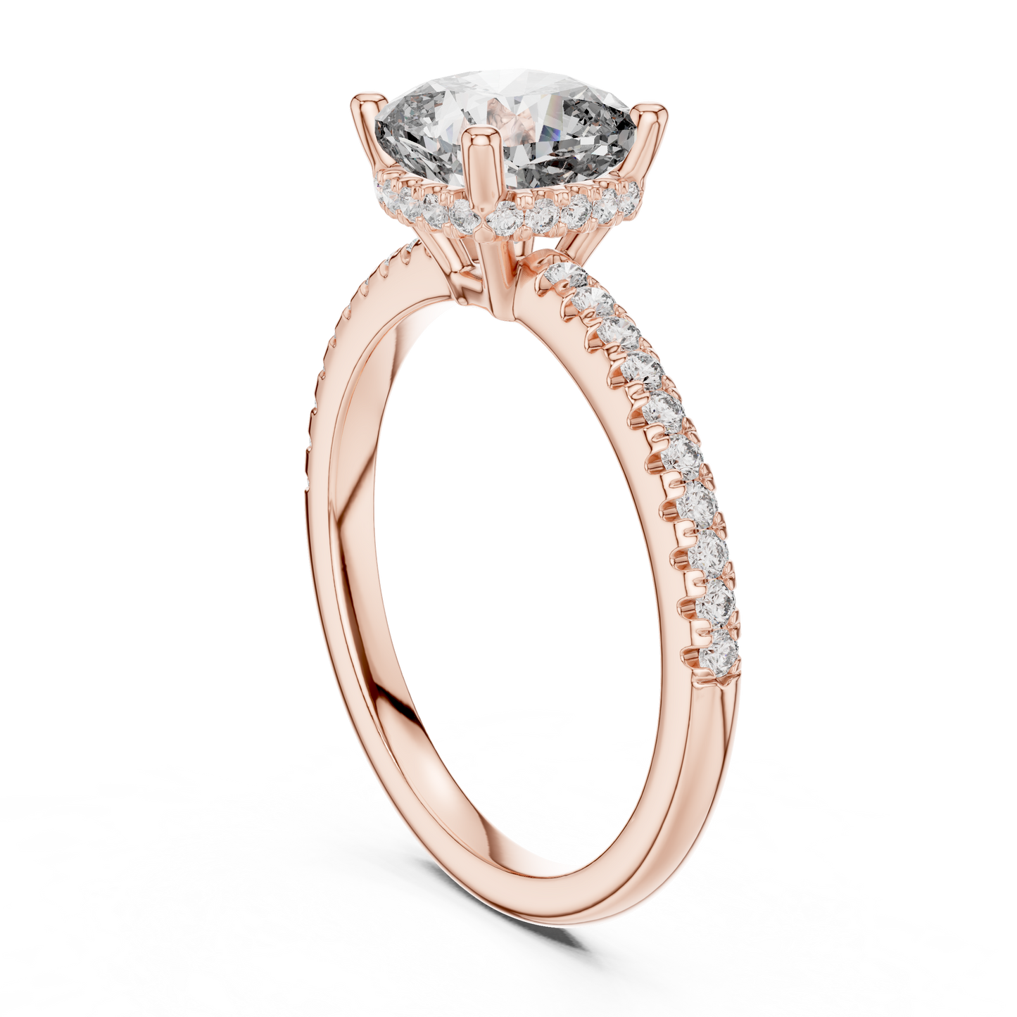 2.00Ct Minimal Cushion Diamond Ring • Dainty Gold Solitaire • Pavé Engagement Ring for Her