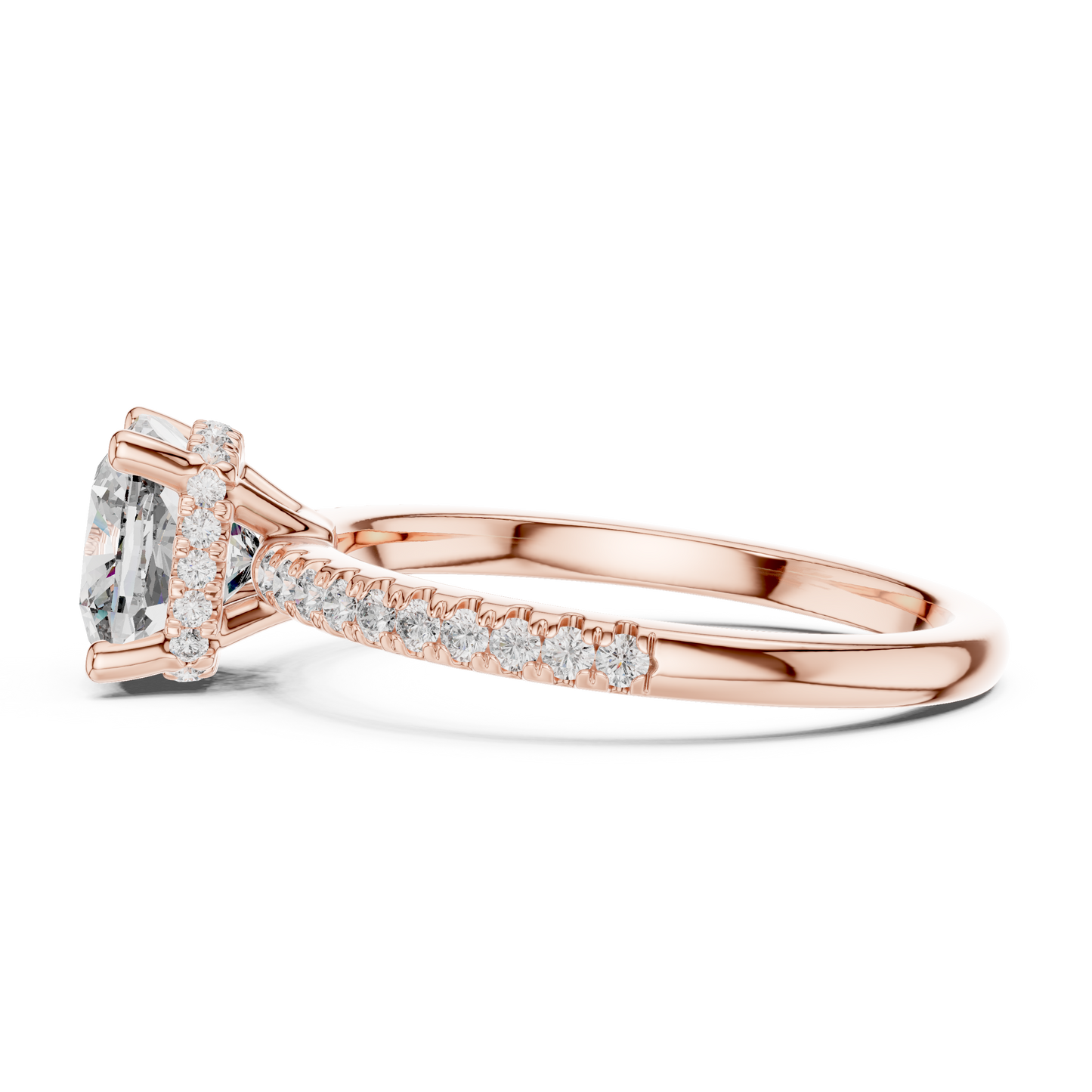 2.00Ct Minimal Cushion Diamond Ring • Dainty Gold Solitaire • Pavé Engagement Ring for Her