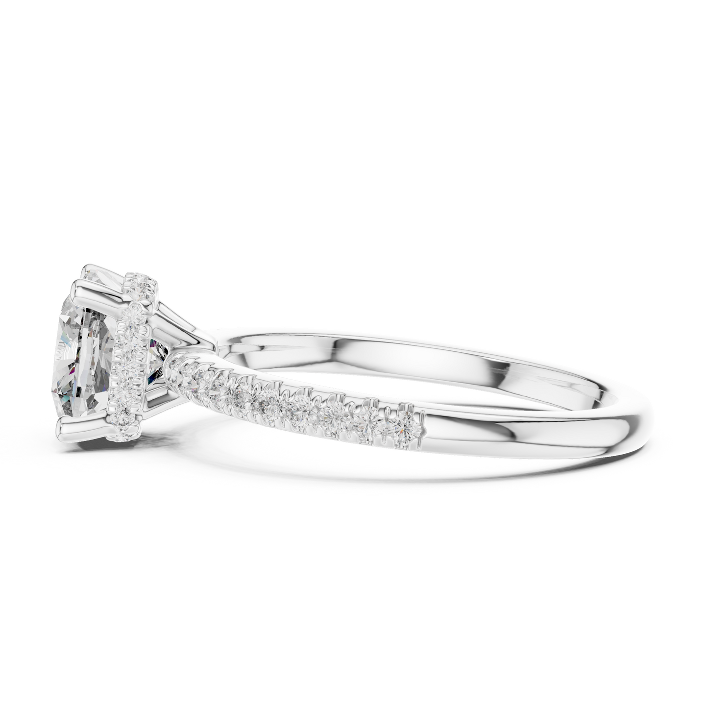 2.00Ct Minimal Cushion Diamond Ring • Dainty Gold Solitaire • Pavé Engagement Ring for Her