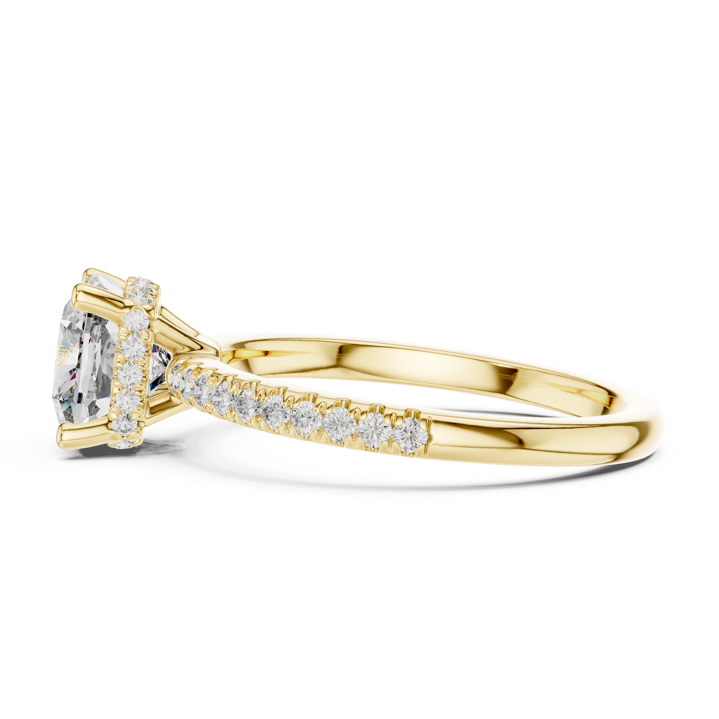 2.00Ct Minimal Cushion Diamond Ring • Dainty Gold Solitaire • Pavé Engagement Ring for Her