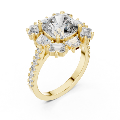Brilliant cushion diamond ring radiates luxury elegance timeless sparkle for unforgettable engagements moments