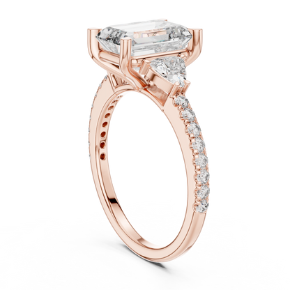 Sophisticated sparkle eternal style | handcrafted emerald diamond ring | celebrating everlasting commitment