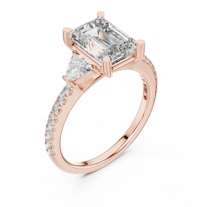 Sophisticated sparkle eternal style | handcrafted emerald diamond ring | celebrating everlasting commitment