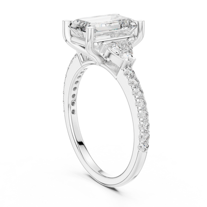 Sophisticated sparkle eternal style | handcrafted emerald diamond ring | celebrating everlasting commitment