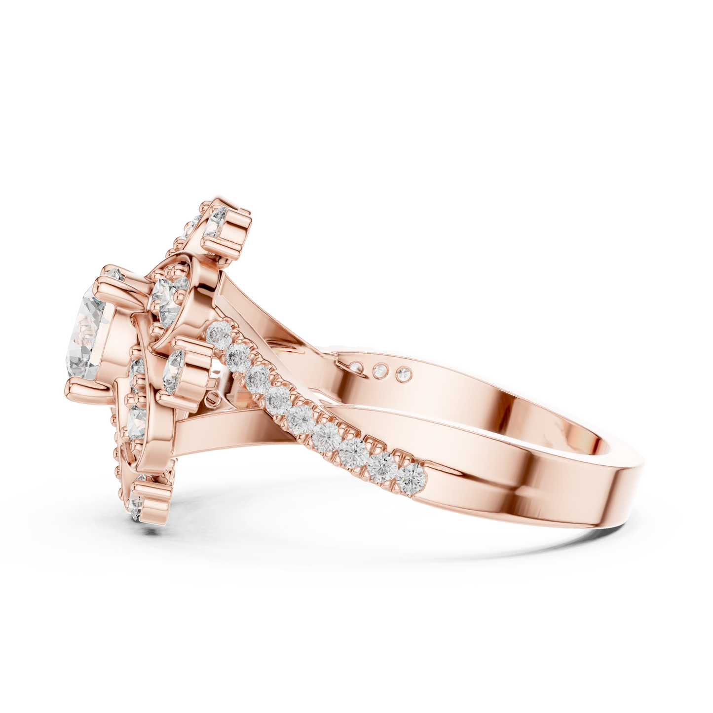 0.85Ct Victorian Inspired Flower Ring • Round Moissanite Diamond Halo • Elegant Vintage Engagement Ring