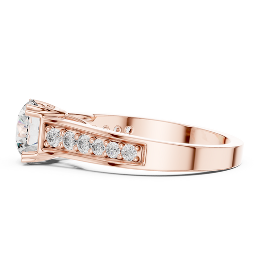 1.33CtFloral Basket Diamond Ring – Split Band Engagement Ring – Unique Gold Anniversary Gift for Her