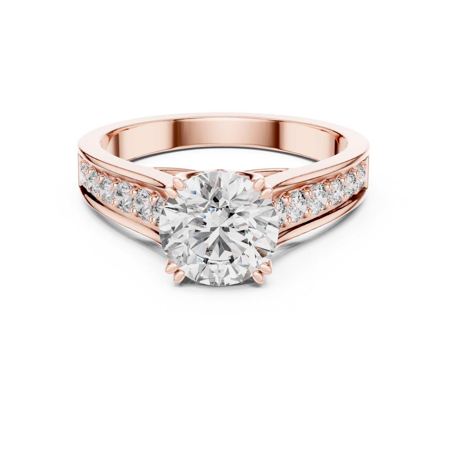 1.33CtFloral Basket Diamond Ring – Split Band Engagement Ring – Unique Gold Anniversary Gift for Her