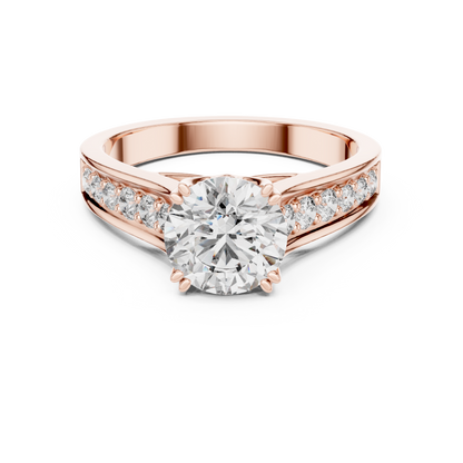 1.33CtFloral Basket Diamond Ring – Split Band Engagement Ring – Unique Gold Anniversary Gift for Her