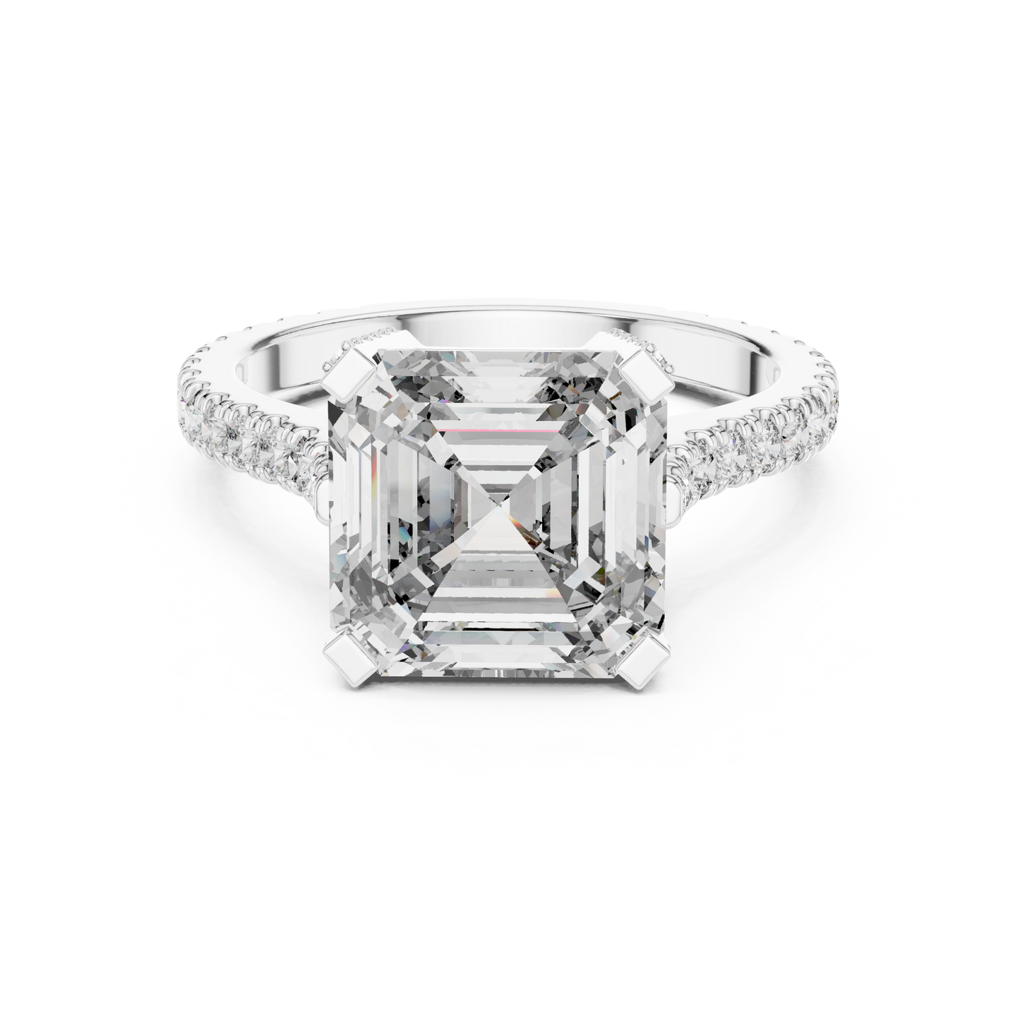 3.80CtEmerald Square Cut Solitaire Ring • Hidden Halo Engagement Gift • Moissanite Diamond  Anniversary & Proposal Ring