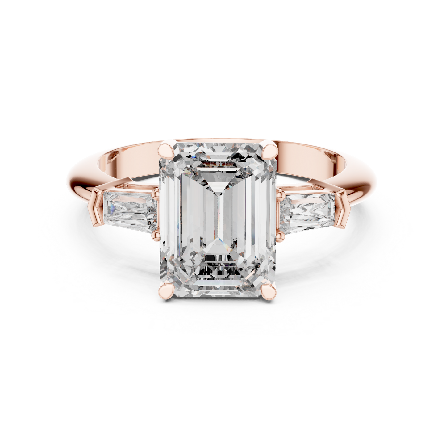 2.70CtEmerald Cut Solitaire with Baguettes • Timeless Engagement Ring •925 Sterling Silver Handmade Ring