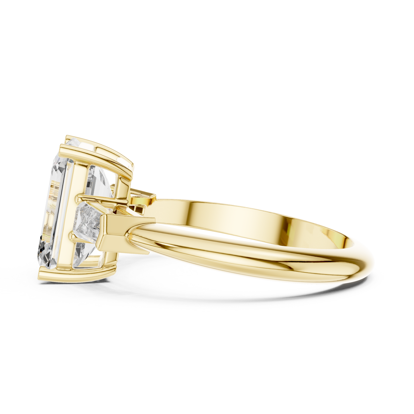 2.70CtEmerald Cut Solitaire with Baguettes • Timeless Engagement Ring •925 Sterling Silver Handmade Ring