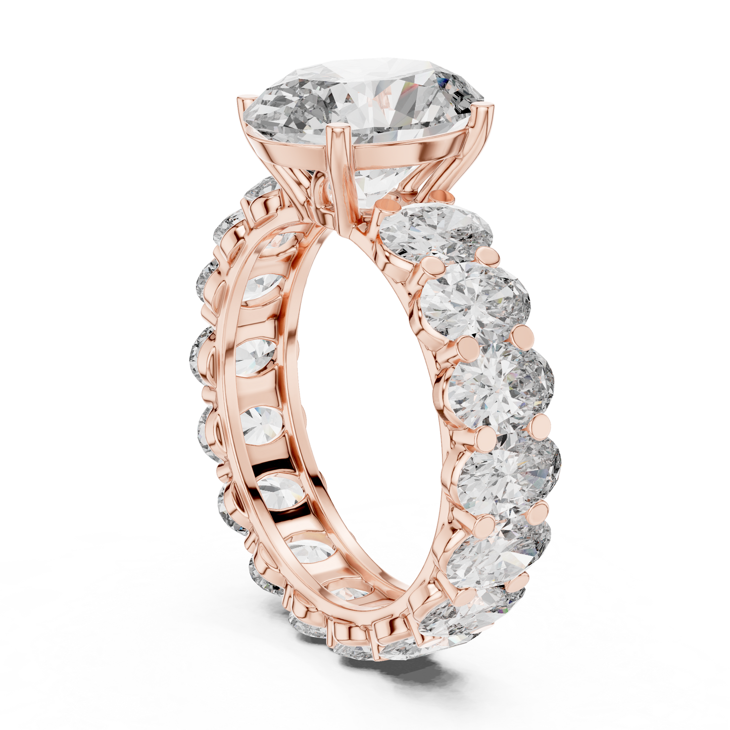 3.33CtOval Solitaire + Eternity Wedding Ring • Sparkling Diamond Band •  Luxury Ring Ready Gift for Her