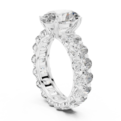 3.33CtOval Solitaire + Eternity Wedding Ring • Sparkling Diamond Band •  Luxury Ring Ready Gift for Her