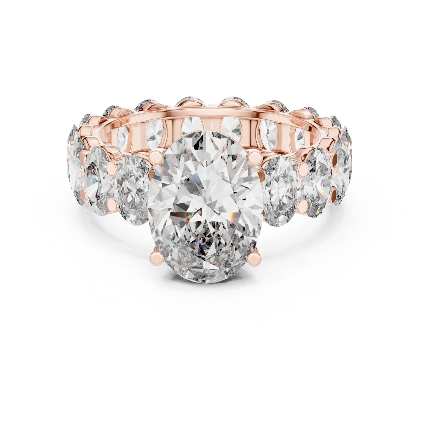 3.33CtOval Solitaire + Eternity Wedding Ring • Sparkling Diamond Band •  Luxury Ring Ready Gift for Her