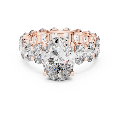 3.33CtOval Solitaire + Eternity Wedding Ring • Sparkling Diamond Band •  Luxury Ring Ready Gift for Her
