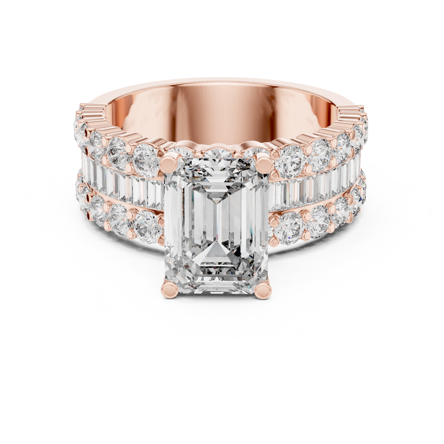 2.37Ct Custom Emerald Cut Head Diamond Ring • Bold Baguette Band • Luxury Promise Ring