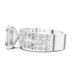2.37Ct Custom Emerald Cut Head Diamond Ring • Bold Baguette Band • Luxury Promise Ring