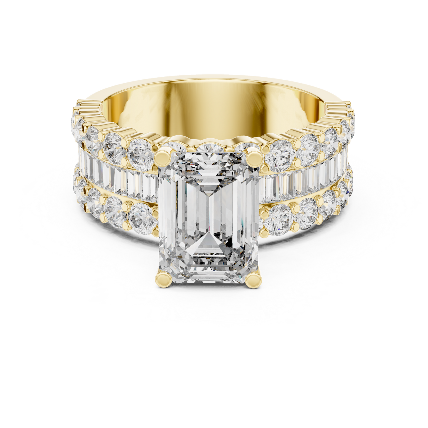 2.37Ct Custom Emerald Cut Head Diamond Ring • Bold Baguette Band • Luxury Promise Ring