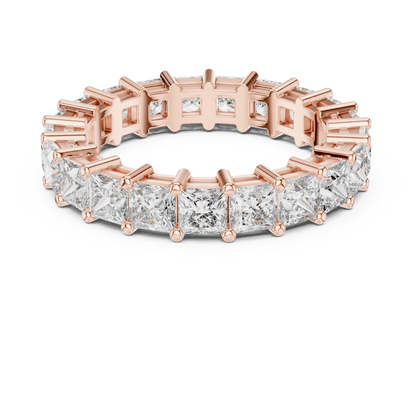 Princess Cut Full Eternity Diamond Ring •9K/10K/14K/18KGold Band • Stacking Wedding Ring